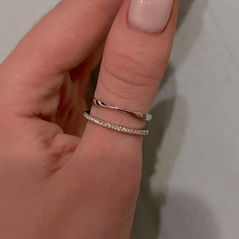 The Twist and Bling Duo Ring in 925 silver